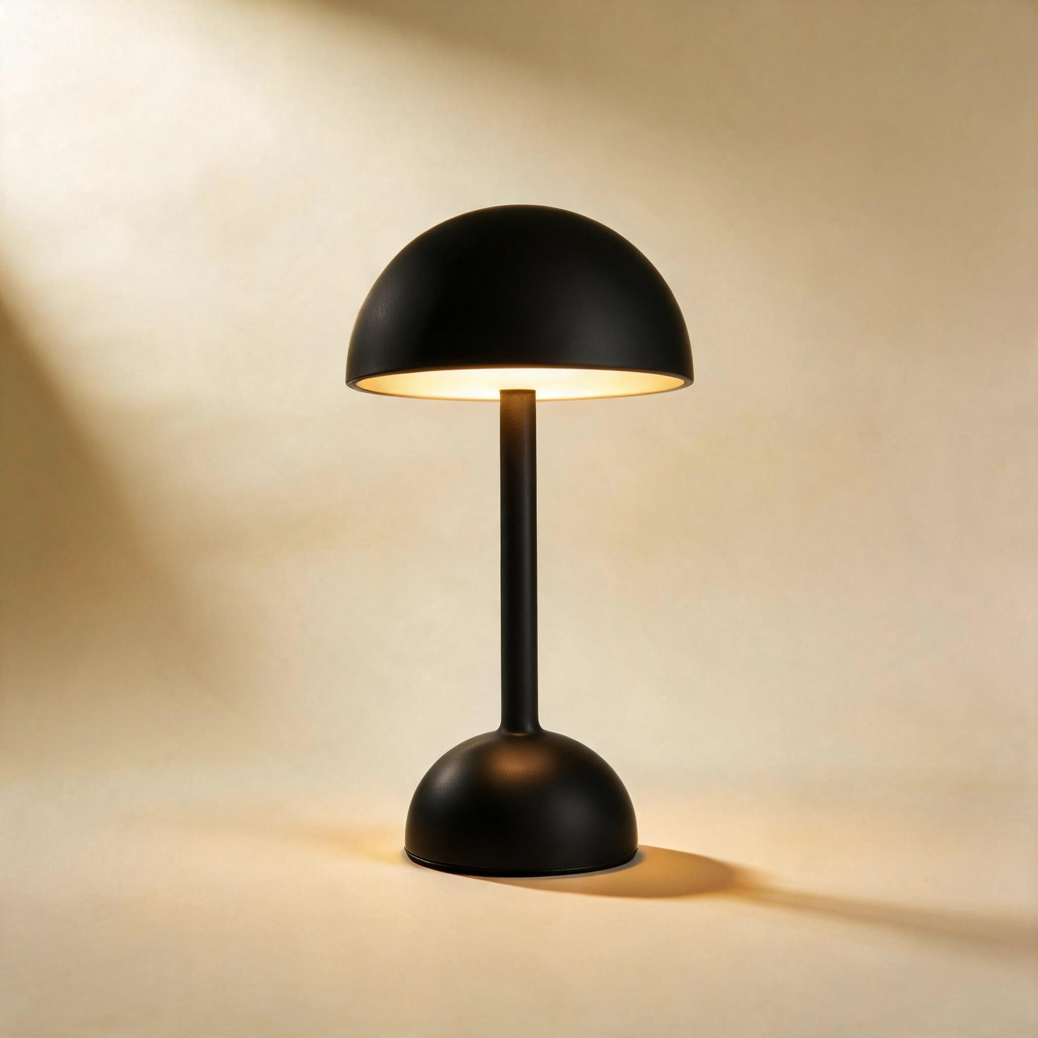 HubaLume | Lampe Champignon sur Batterie — Noir