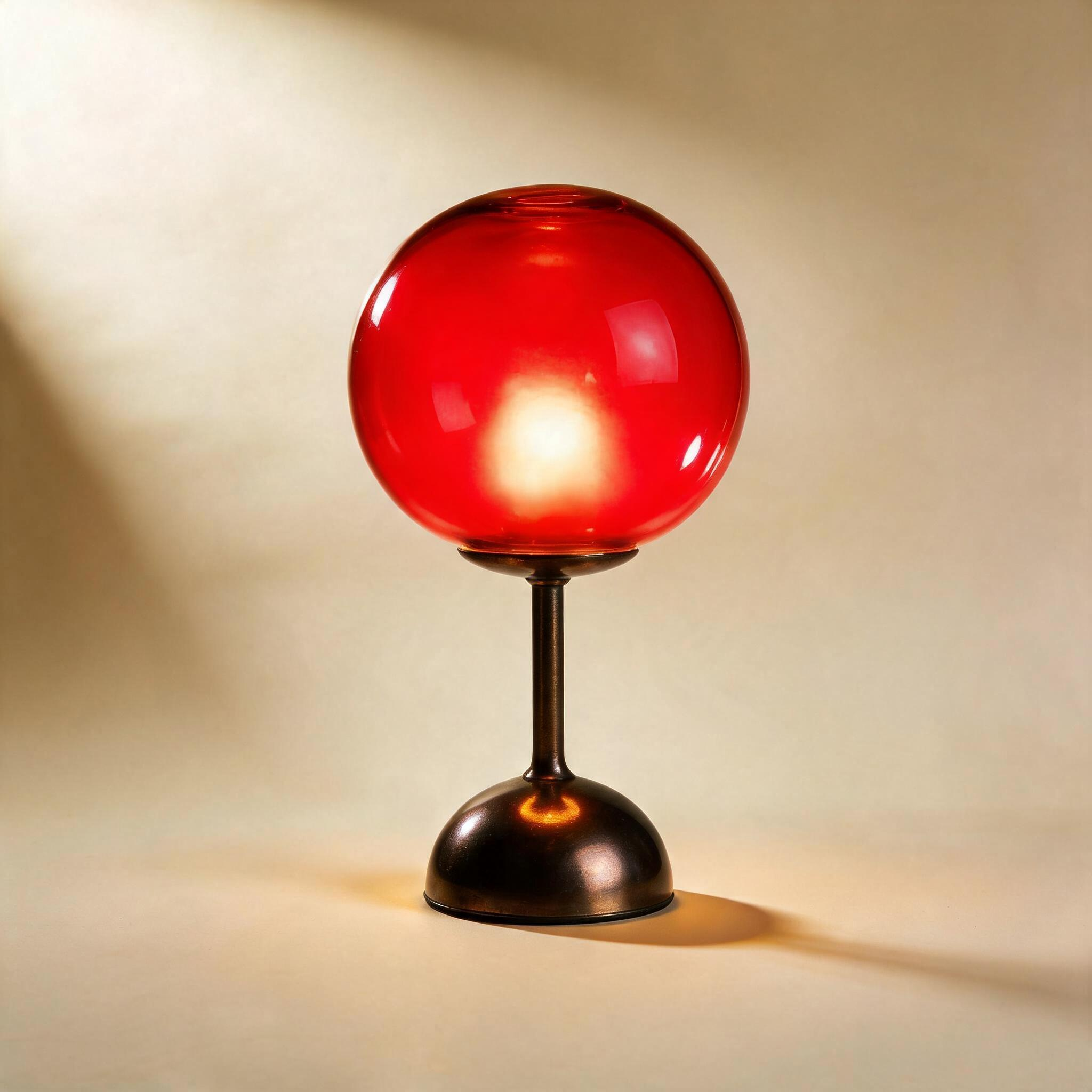 Orenzo | Lampe Rétro en Verre — Table rouge