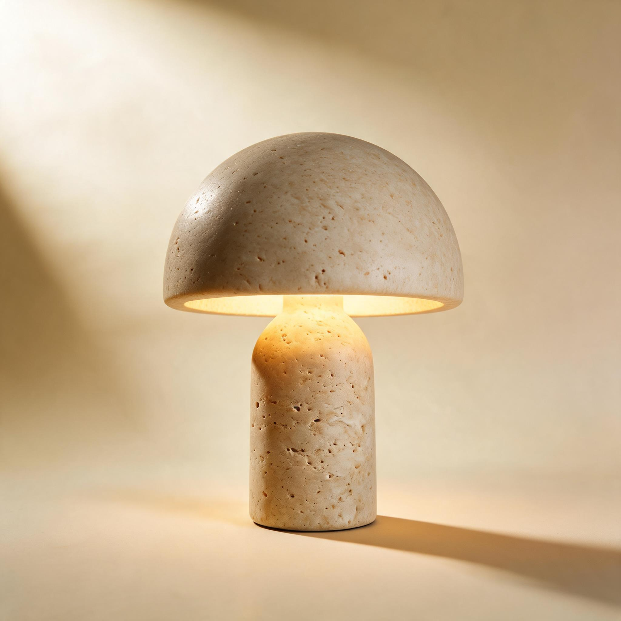 AulusEterna | Lampe de Table en Travertin — vue de dos