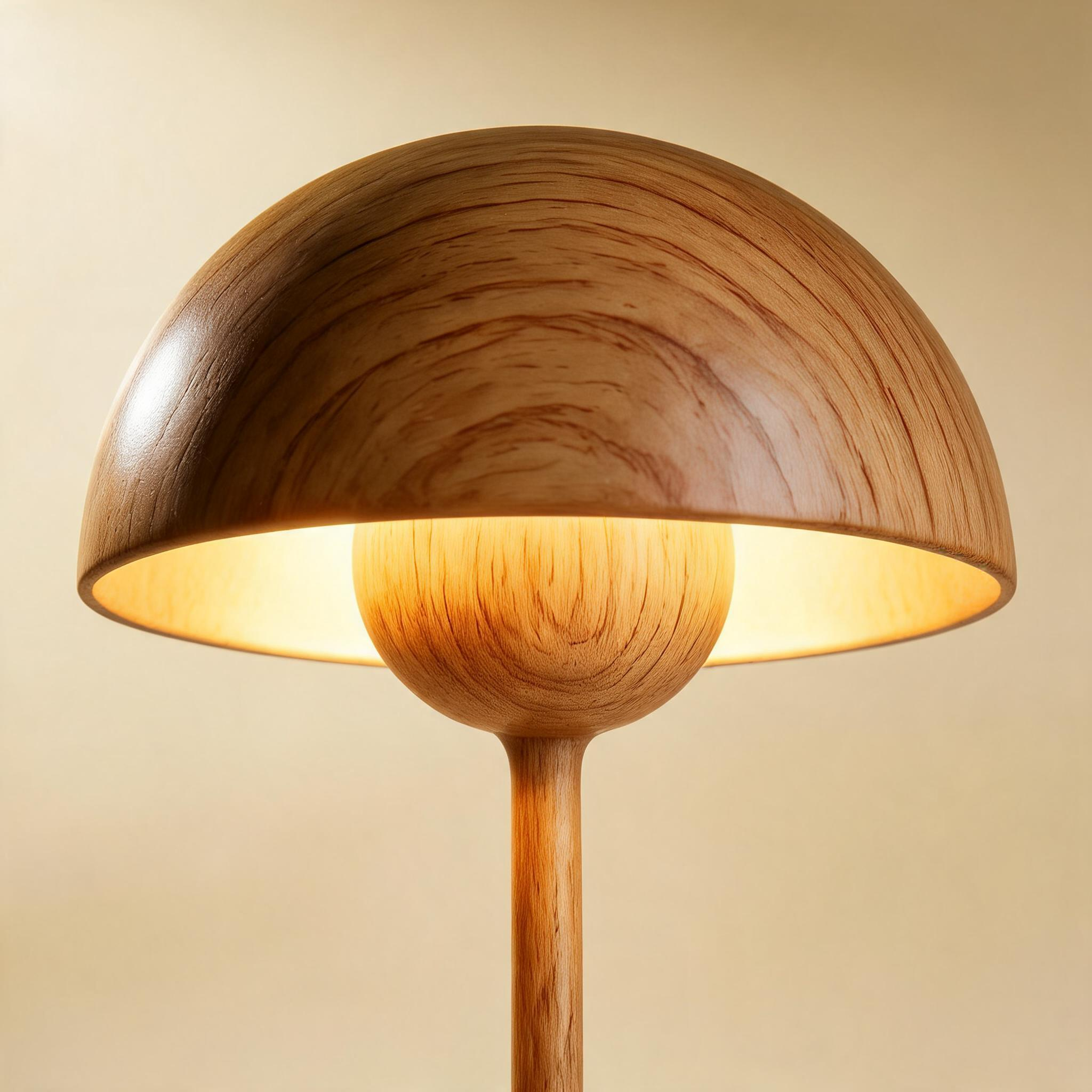 Fungéa | Lampe de Chevet Champignon en Bois — détail
