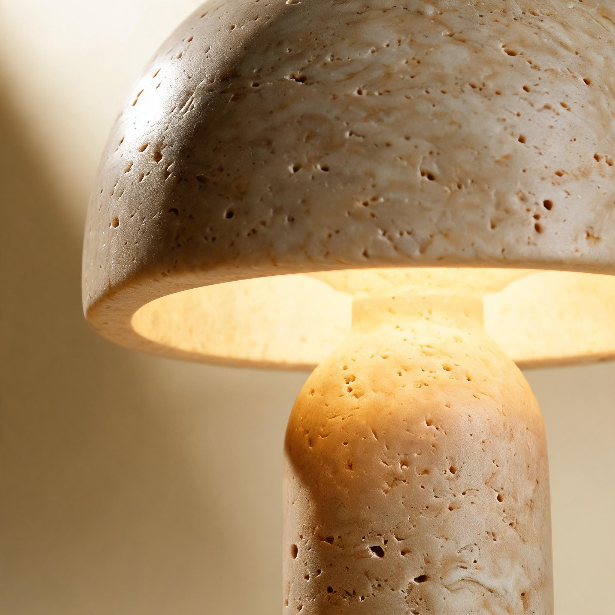 AulusEterna | Lampe de Table en Travertin — détail