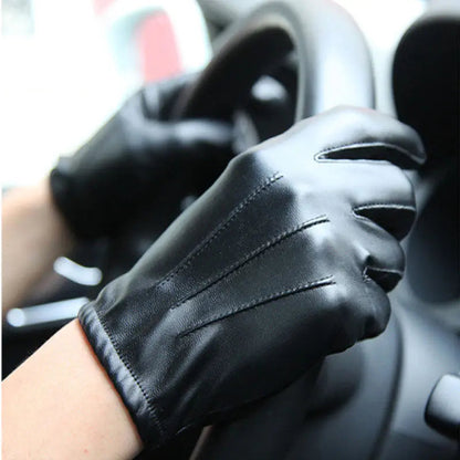 Men's Touch Screen Leather Driving Gloves