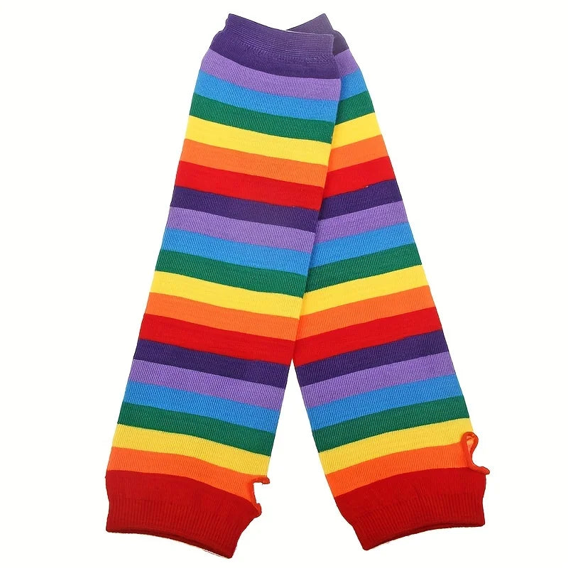 Colorful Knit Long Gloves Arm Warmers