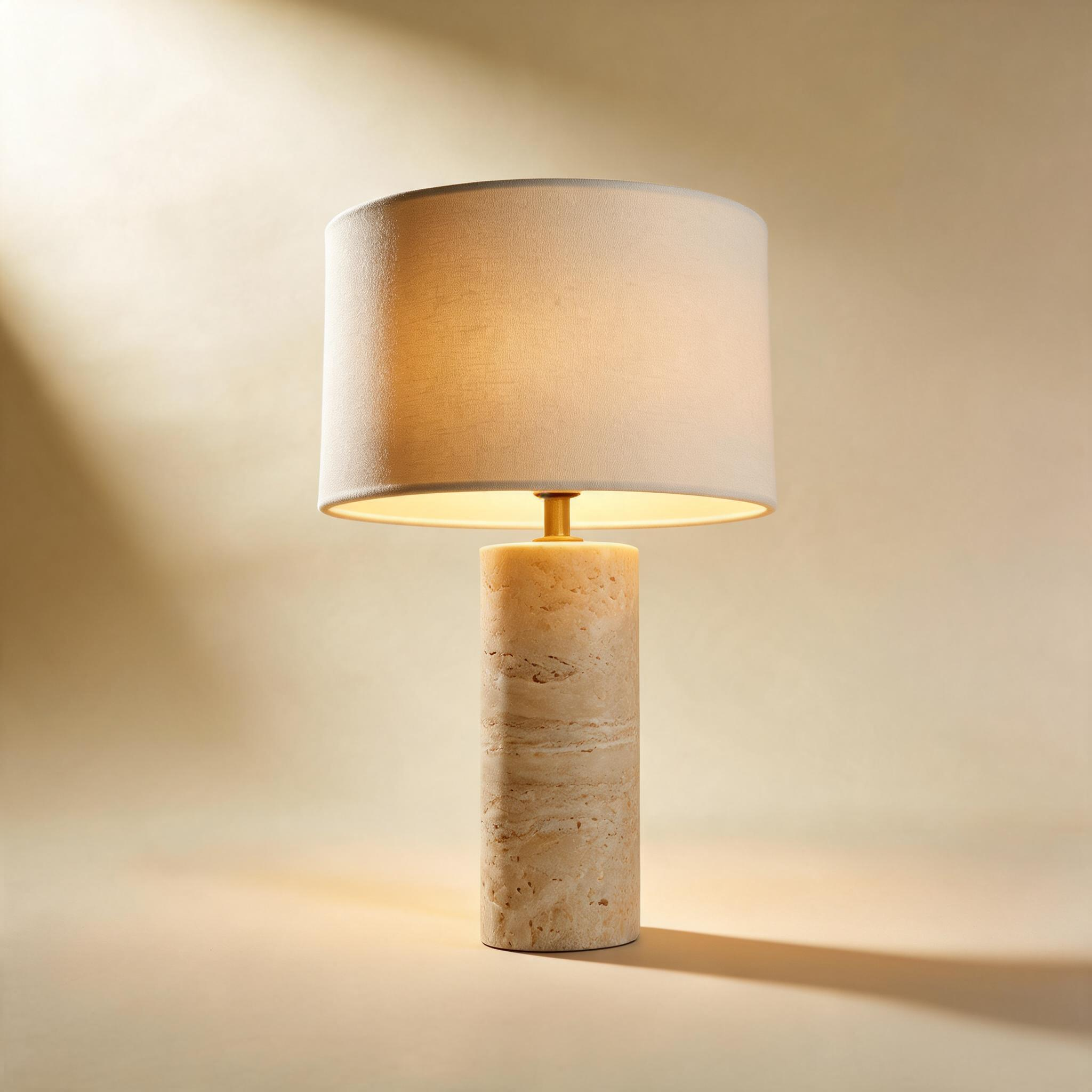 Aurelius | Lampe de Table en Travertin — vue de dos