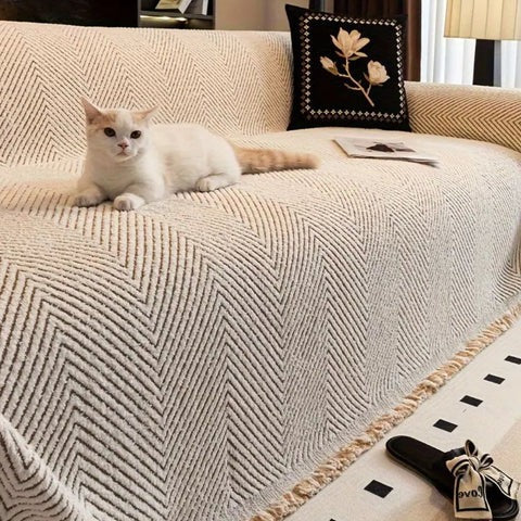 Stripe Herringbone Couch Cover