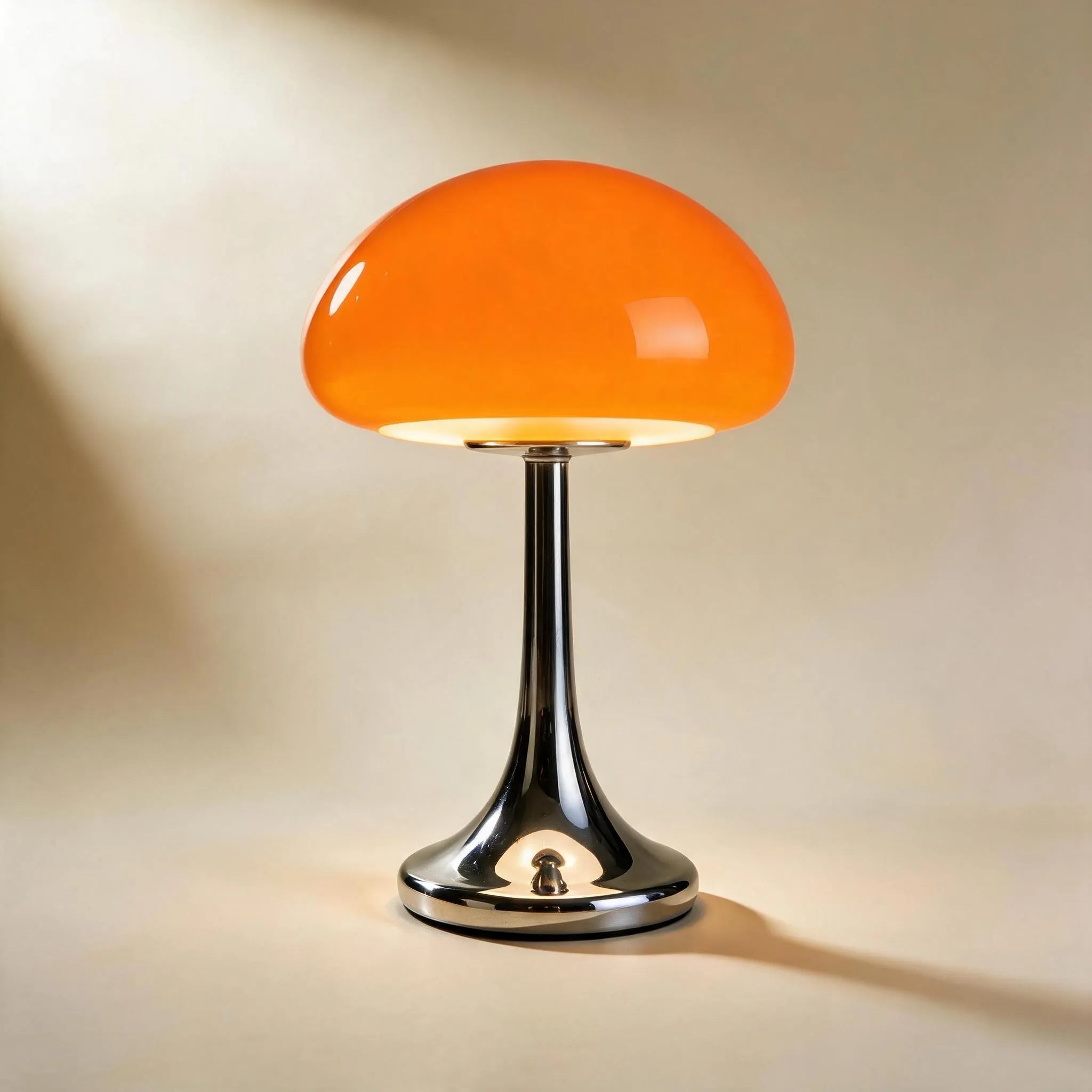 LumiÉpoque | Lampe de Table Space Age — Chrome et Orange
