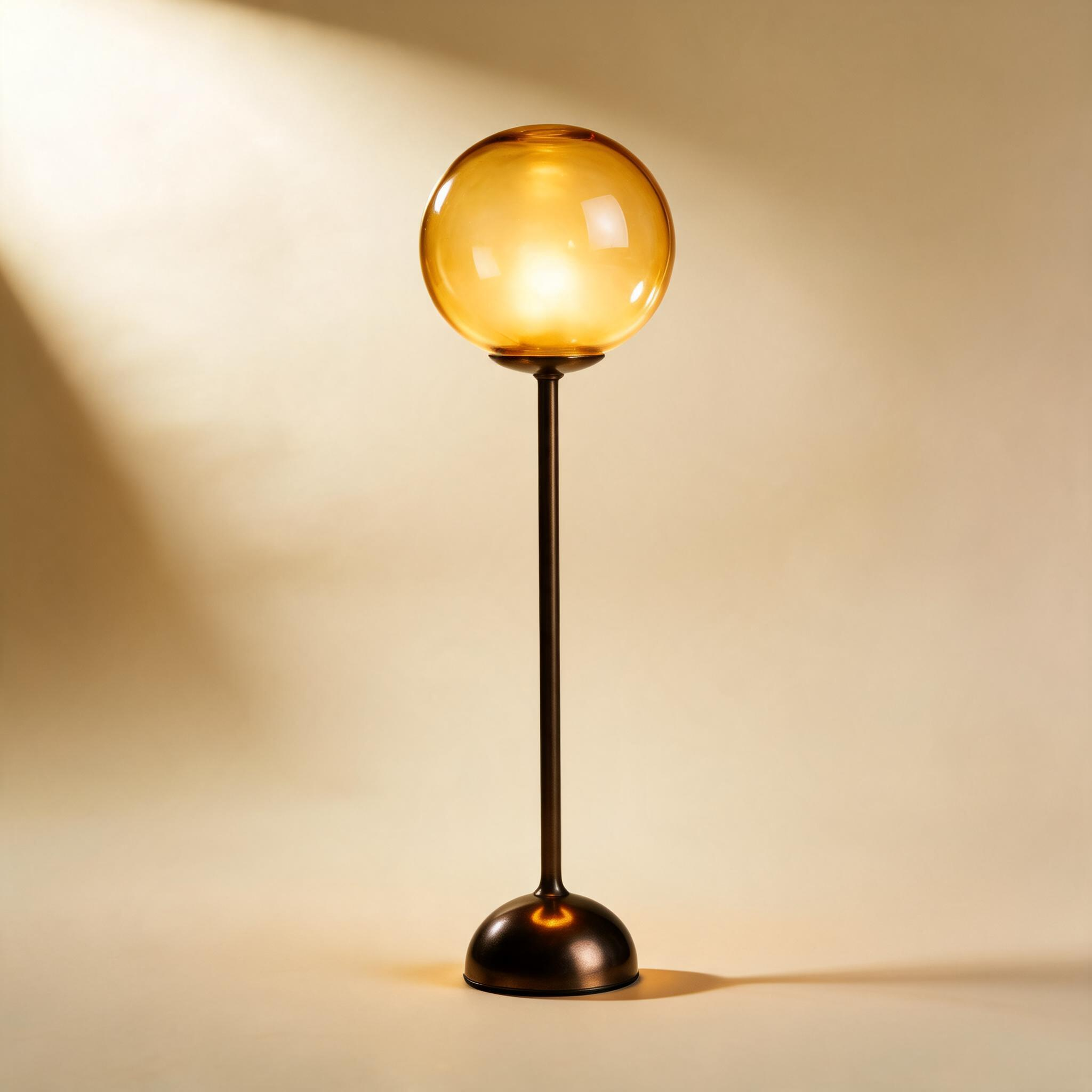 Orenzo | Lampe Rétro en Verre — Lampe ambre