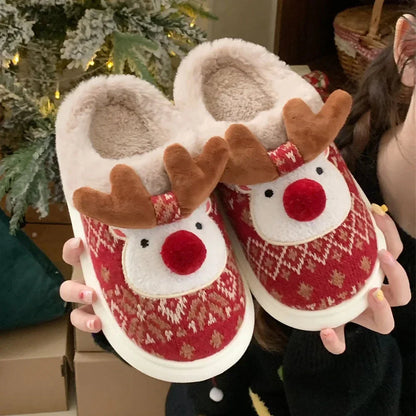 Cozy Reindeer Christmas Slippers